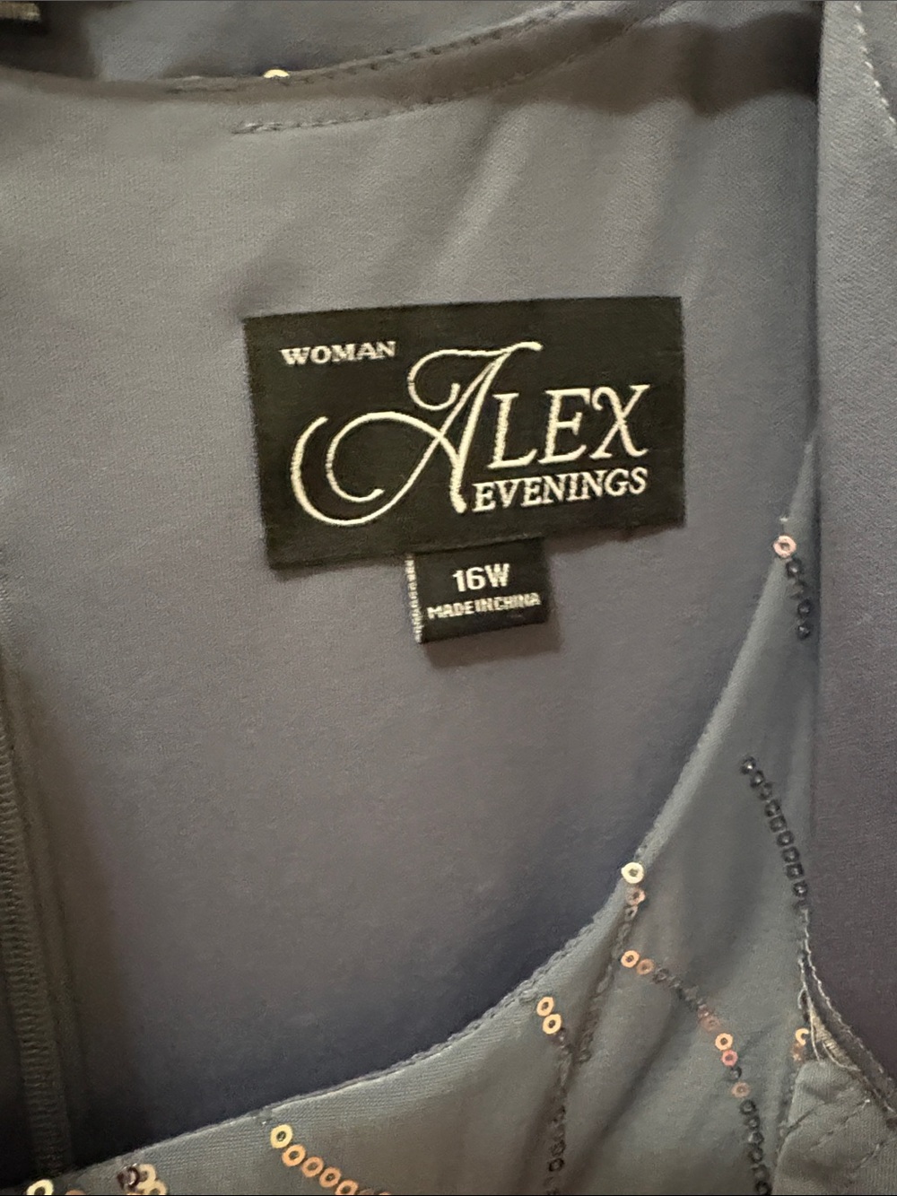 Alex Evenings Dusty Blue Beaded Midi Dress - Picture 2 of 4